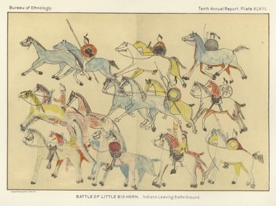 Batalla de Little Big Horn - Indios Abandonando el Campo de Batalla de American School