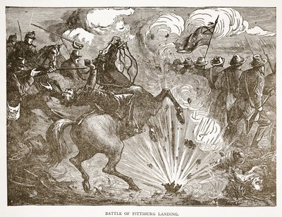 Batalla de Pittsburgh Landing, de un libro publicado en 1896 de American School