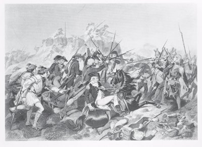 Batalla de Saratoga - General Arnold herido en el ataque al reducto de los hessianos, 17 de octubre de 1777 de American School