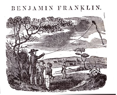 Benjamin Franklin (1706-90) Realiza su Experimento con la Cometa de American School