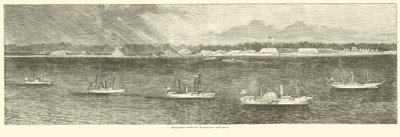 Flota de bloqueo frente a Wilmington, New Inlet, octubre 1864 de American School