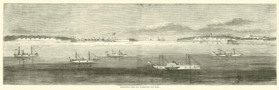 Flota de bloqueo frente a Wilmington, Old Inlet, octubre 1864 de American School