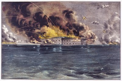 Bombardeo de Fort Sumter, Puerto de Charleston, 12 y 13 de abril de 1861, pub. 1861 de American School
