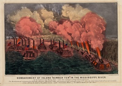 Bombardeo de la Isla Número Diez en el Río Mississippi de American School