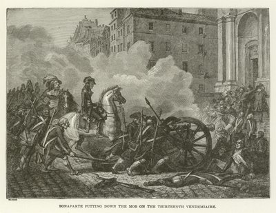 Bonaparte reprimiendo a la multitud el Trece Vendimiario de American School