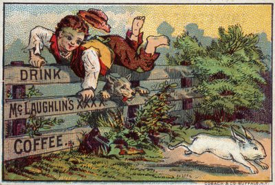 Niño y perro persiguiendo un conejo de American School