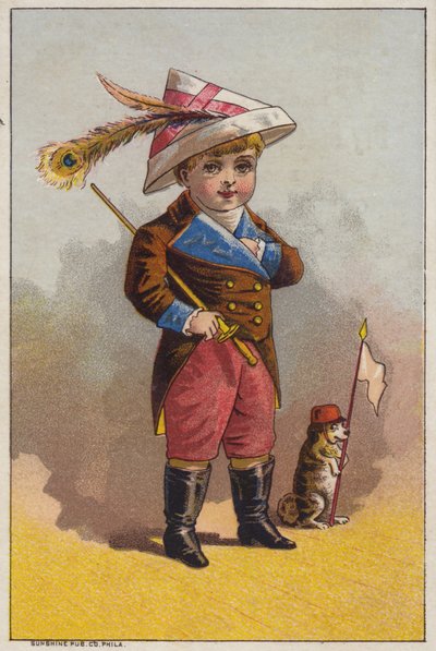 Niño con pluma en el sombrero de American School