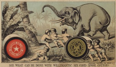 Niños atrapando elefante con algodón de American School