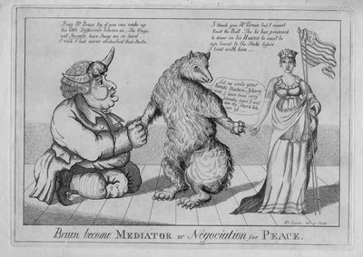 Bruin se convierte en mediador o negociación por la paz, c.1813 de American School