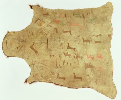 Túnica de búfalo, c.1850-75 (piel de búfalo y estampado) de American School