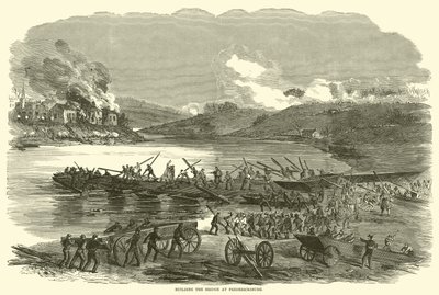 Construyendo el puente en Fredericksburg, diciembre 1862 de American School