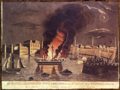 Quema de la fragata Philadelphia, en el puerto de Trípoli el 16 de febrero de 1804 de American School