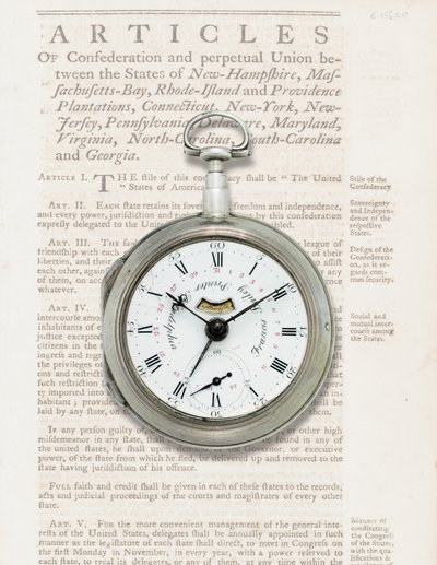 Reloj de calendario, c.1780 de American School