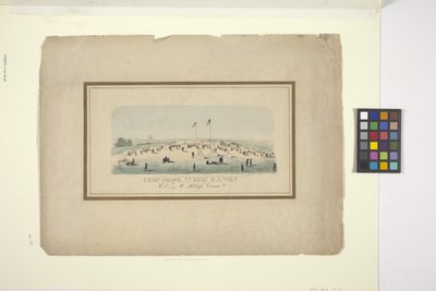 Camp Chase, 7º Regt., R.I. Vols. (litografía coloreada a mano) de American School