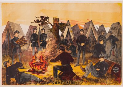 Fuego de campamento, pub. c. 1865 de American School