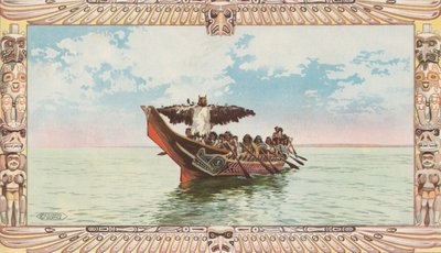 Canoa con fiesta nupcial Kwakiutl por Edward S. Curtis de American School