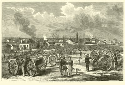 Cañón confederado capturado frente al cuartel general del General Thomas, noviembre de 1863 de American School