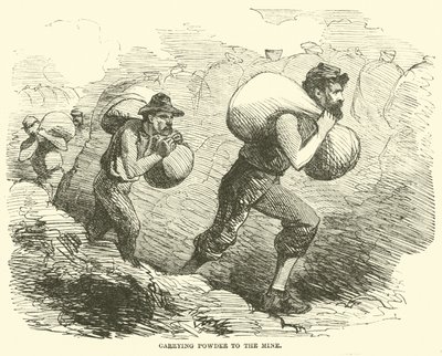 Transportando pólvora a la mina, julio 1864 de American School