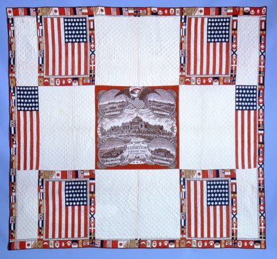 Colcha del centenario, Massachusetts, 1876 (algodón) de American School