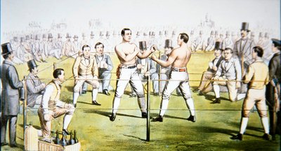 Pelea por el campeonato entre Tom Sayers y John Heenan en Farnborough, Inglaterra el 17 de abril de American School