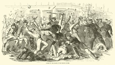 Carga de la policía en la oficina del Tribune, julio 1863 de American School