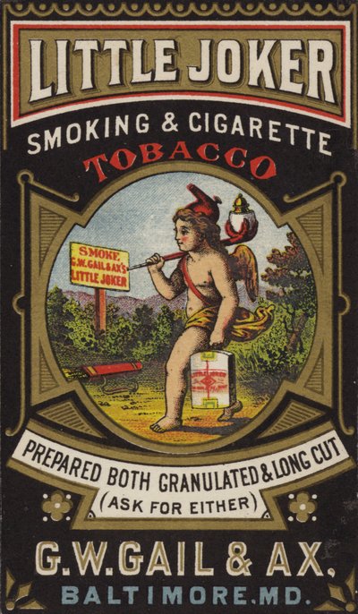Querubín llevando tabaco y encendedor de American School