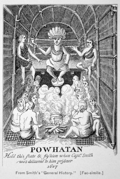 Jefe Powhatan como apareció en 1607, de 