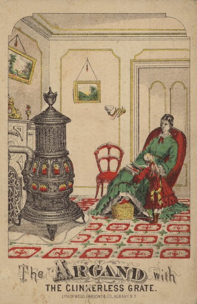 Niño Leyendo Libro a su Madre Junto a la Estufa de American School