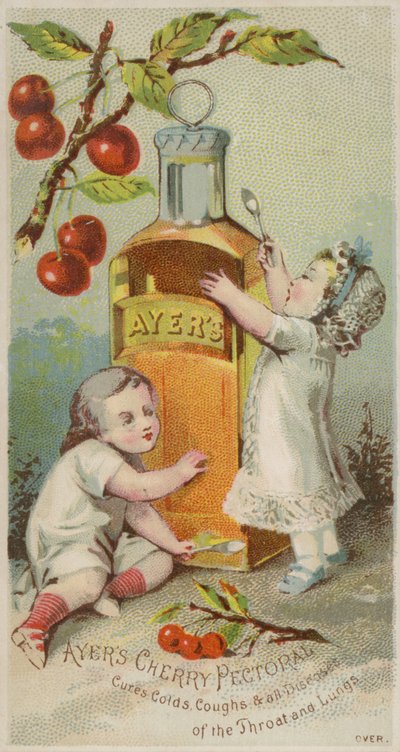 Niños mirando una botella de medicina de American School