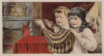 Niños apuntando con un rifle de aire de American School