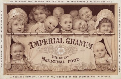 Niños y bebés anunciando Imperial Granum de American School