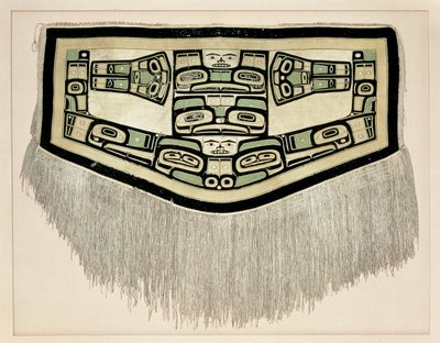 Manta Chilkat, antes de 1832 (lana de cabra montés y corteza de cedro amarillo) de American School
