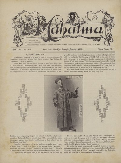 Chung Ling Soo, también conocido como William E Robinson, Hombre de Misterio de American School