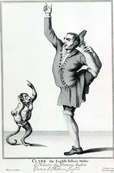 Clark el Hacedor de Posturas Inglés, tomado de la serie The Cryes of the City of London Drawne after the Life, grabado después de Marcellus Laroon II, publicado por Pierce Tempest, 1688 de American School