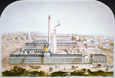 Fábrica de armas de fuego patentadas de Colt en Hartford, Connecticut de American School