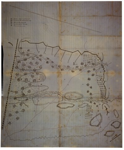Mapa confederado de la Guerra Civil del campamento del Ejército de Misisipi en Corinth, Misisipi, mayo 1862 de American School