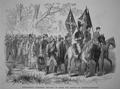 Prisioneros confederados traídos después de la Batalla de Chancellorsville de American School
