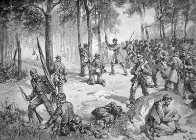 Ataque confederado en la Batalla de Gettysburg de American School