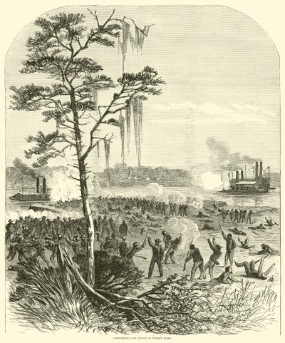 Ataque terrestre confederado a la flota de Porter, abril de 1864 de American School
