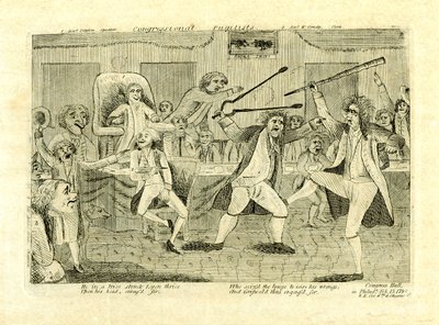 Pugilistas del Congreso: Griswold y Lyon, en el Salón del Congreso, Filadelfia, PA de American School