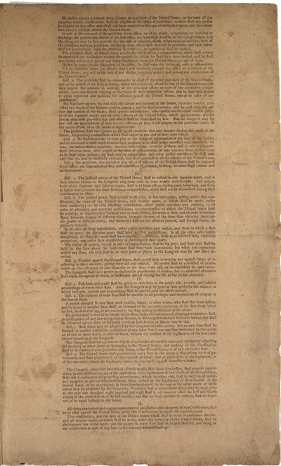 Constitución, primera impresión, impresa por Dunlap & Claypoole, 17-19 de septiembre de 1787 de American School
