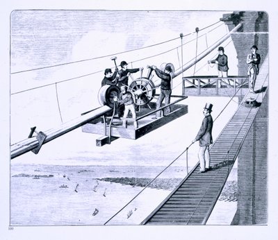 Construcción del Puente de Brooklyn, Nueva York de American School