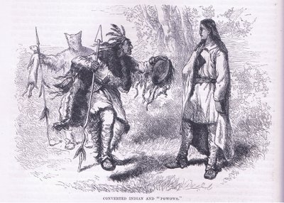 Indios convertidos "Powows" 1695, ilustración de la Historia de los Estados Unidos de Cassell, publicada por Petter & Galpin c.1890 de American School