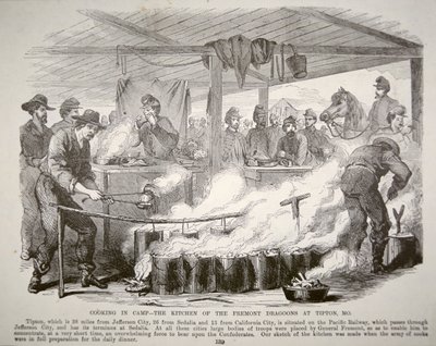 Cocinando en el campamento - La cocina de los Dragones de Fremont en Tipton, Missouri de American School
