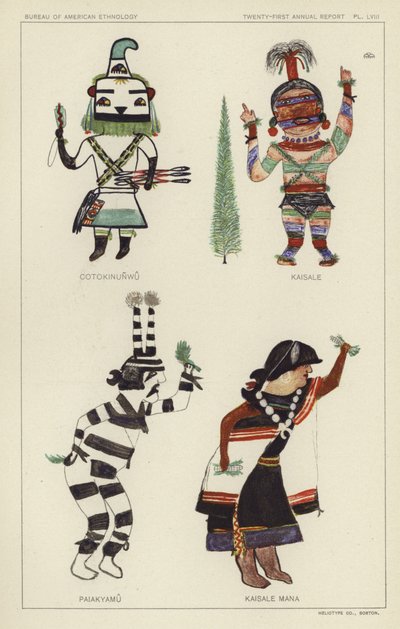 Cotokinunwu, Kaisale, Paiakyamu, Kaisale Mana (litografía en color) de American School