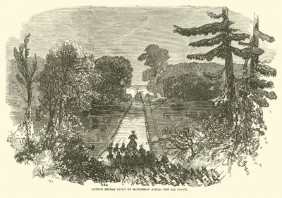 Puente de algodón construido por McPherson sobre el Big Black, mayo 1863 de American School