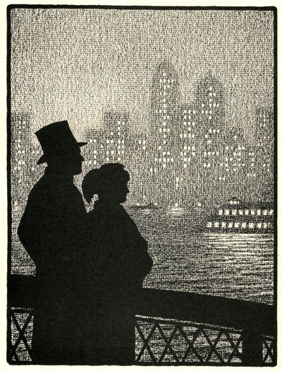 Pareja Mirando el Skyline de Manhattan de American School