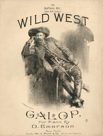 Portada de la partitura de Wild West Galop, 1888 de American School