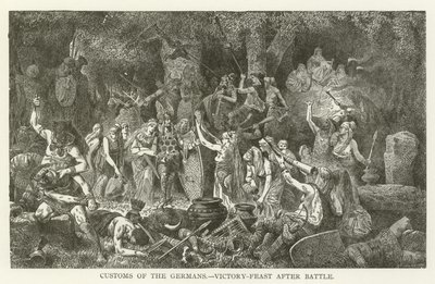 Costumbres de los germanos, banquete de la victoria después de la batalla de American School