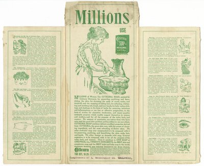 Jabón Cuticura (tarjeta comercial o caja doblada verso) de American School